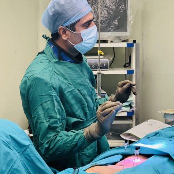 Dr Kashinath During Interventional Procedure for Back Pain